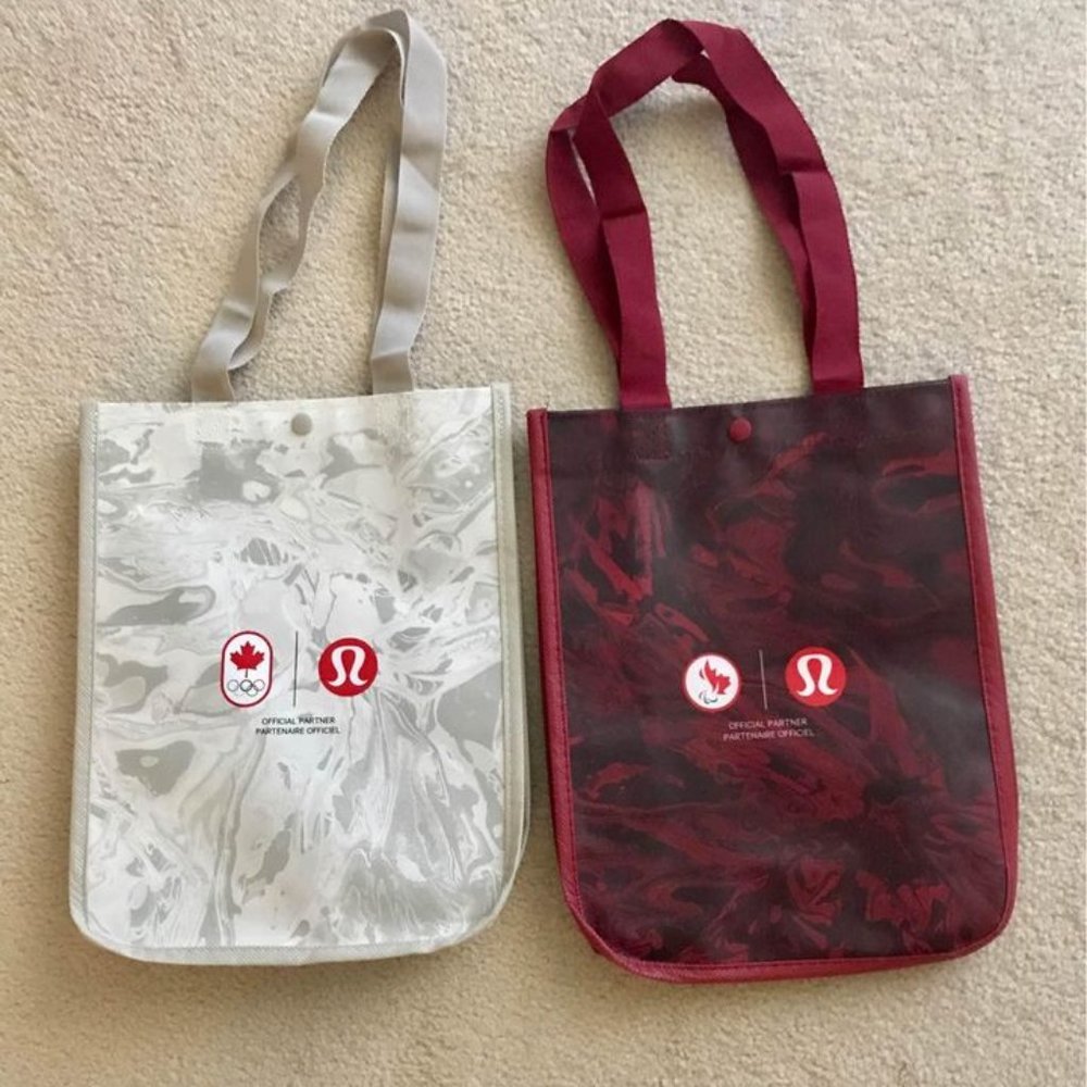 Lululemon small tote bag 12" high 9" wide - One of each color - Rare find